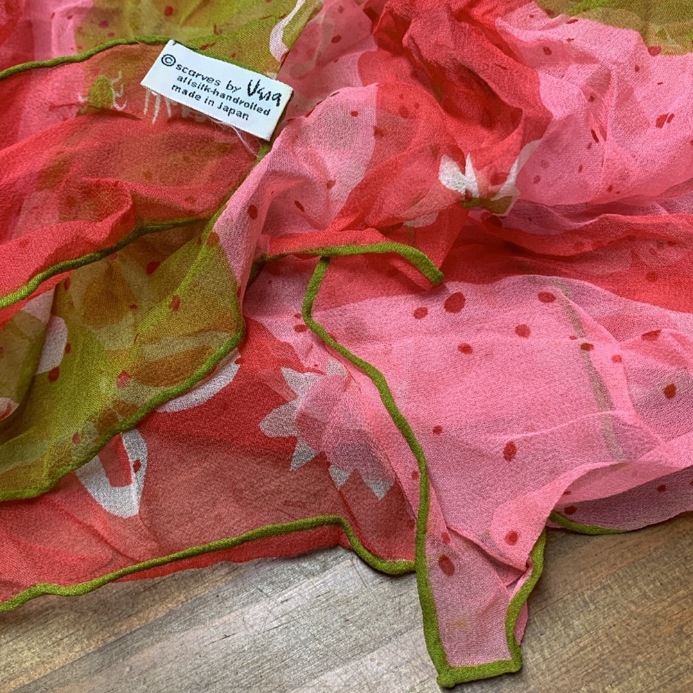 🍉 Antique EUC All Silk Scarves by Vera Made in Japan